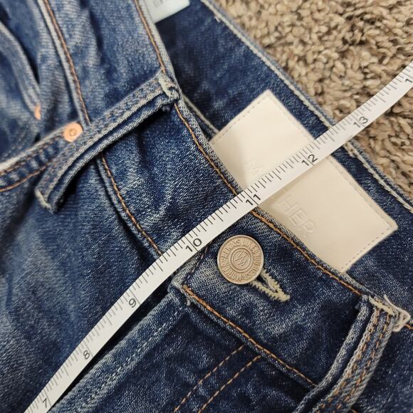 MOTHER Blue Distressed Flare Jeans - Picture 12 of 12